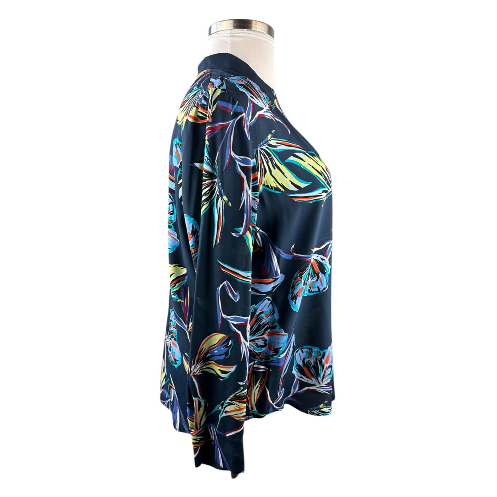 Diane von Furstenberg Silk Blend Sanorah Butterfly Blouse LS DVF Shirt Size 14 - Picture 12 of 16